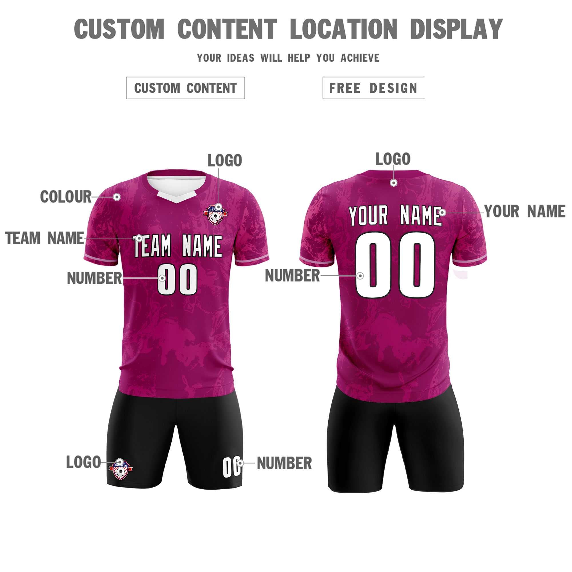 Custom Red Classic Graffiti Pattern Sportswear Football Kit Jersey