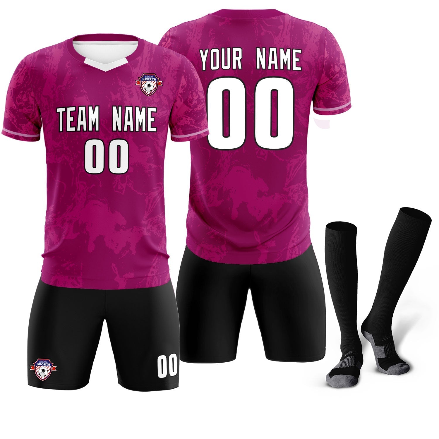 Custom Red Classic Graffiti Pattern Sportswear Football Kit Jersey