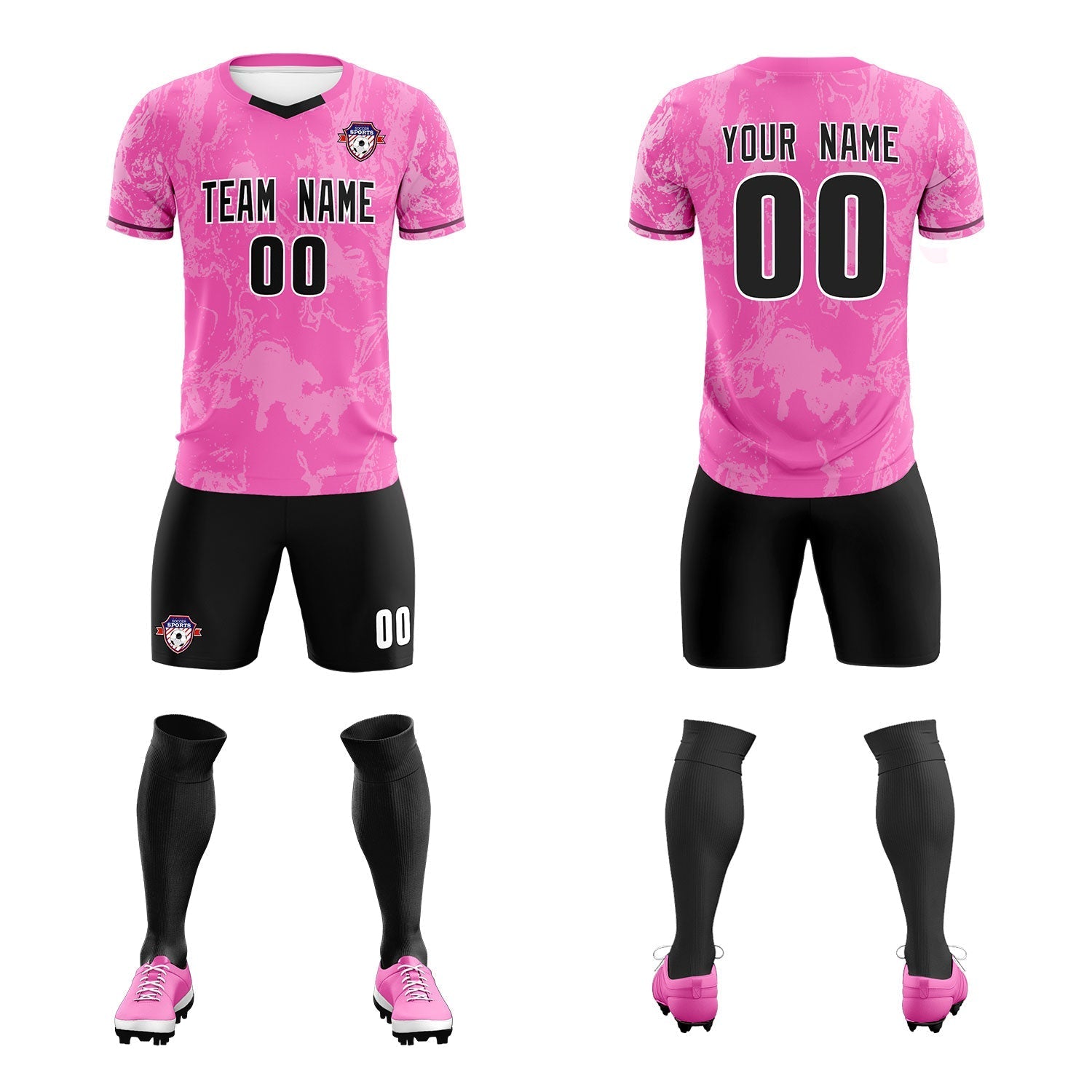 Custom Pink Classic Graffiti Pattern Sportswear Football Kit Jersey