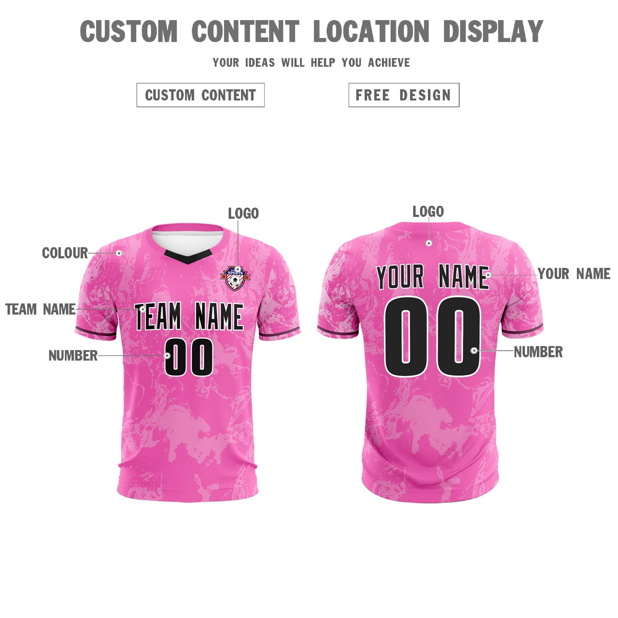 Custom Pink Classic Graffiti Pattern Sportswear Football Kit Jersey