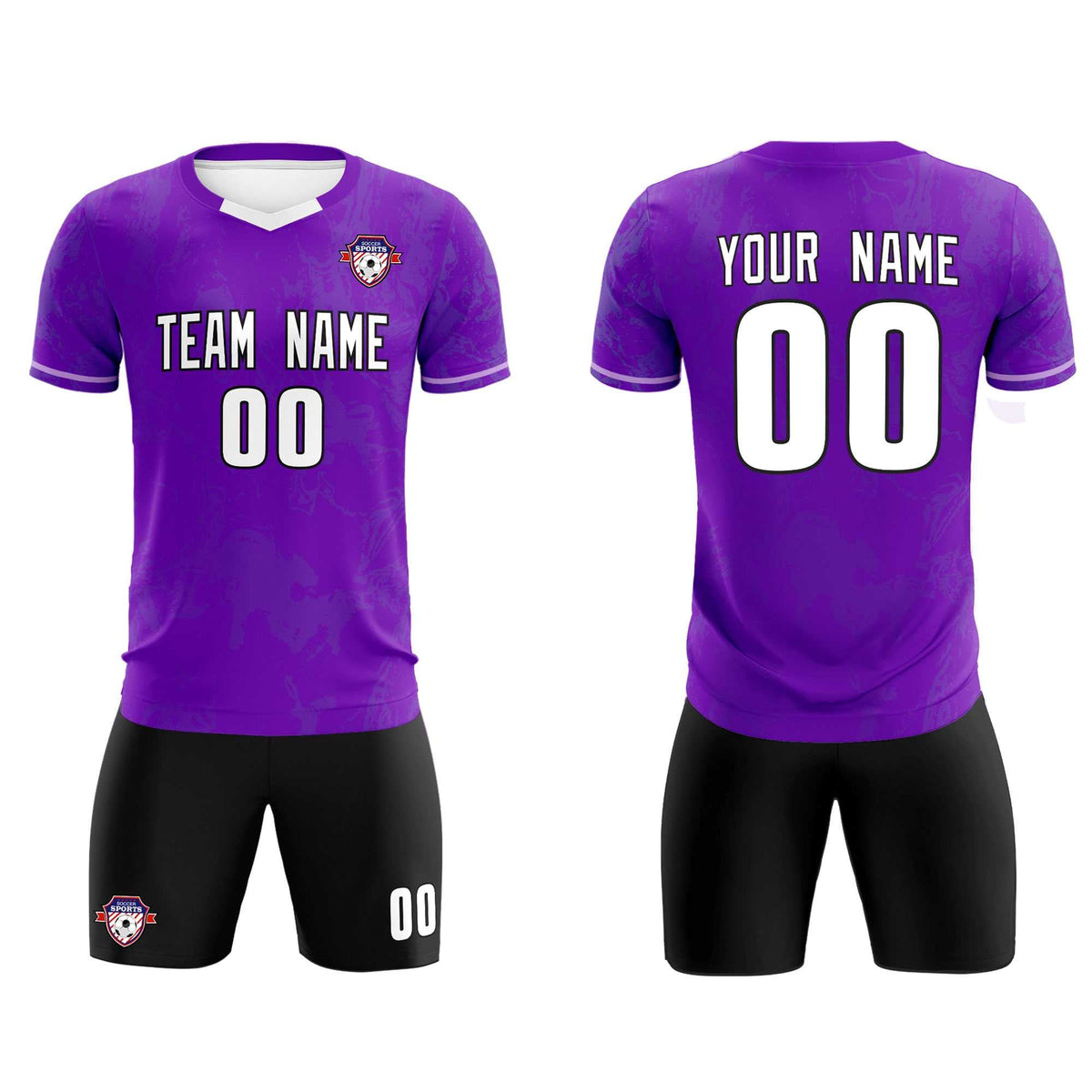 Custom Purple Classic Graffiti Pattern Sportswear Football Kit Jersey