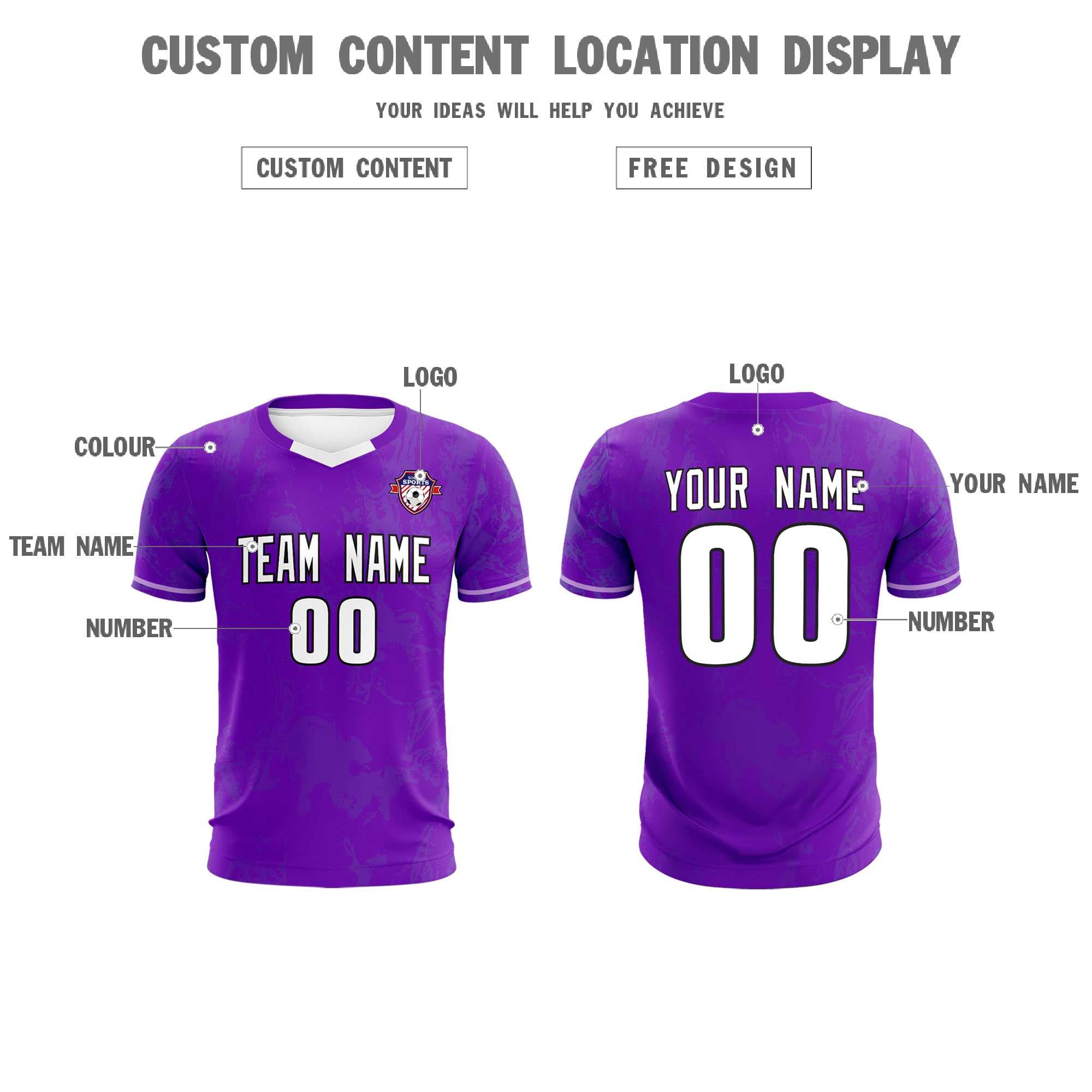 Custom Purple Classic Graffiti Pattern Sportswear Football Kit Jersey