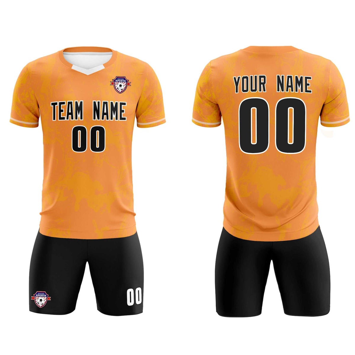 Custom Texas Orange Classic Graffiti Pattern Sportswear Football Kit Jersey