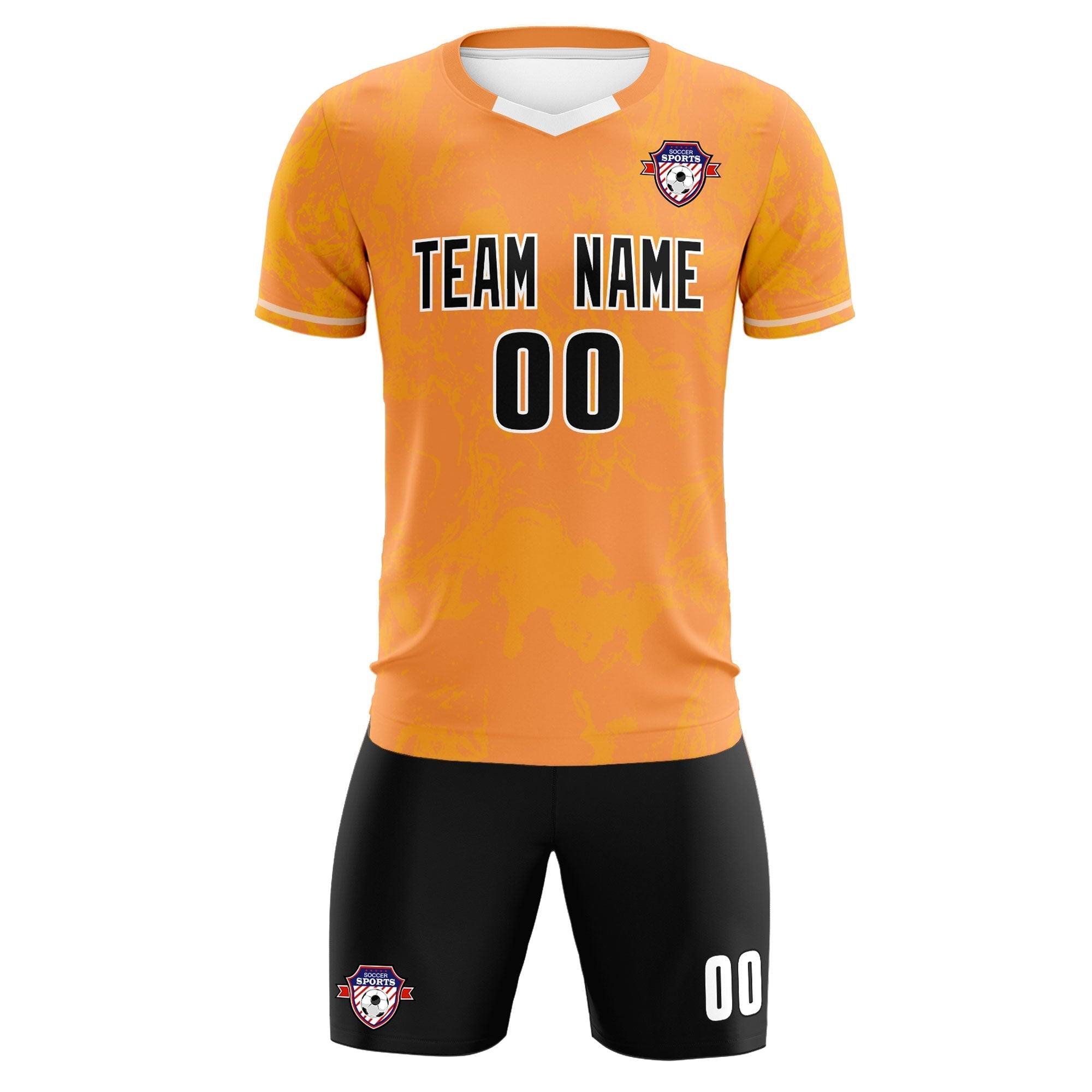 Custom Texas Orange Classic Graffiti Pattern Sportswear Football Kit Jersey