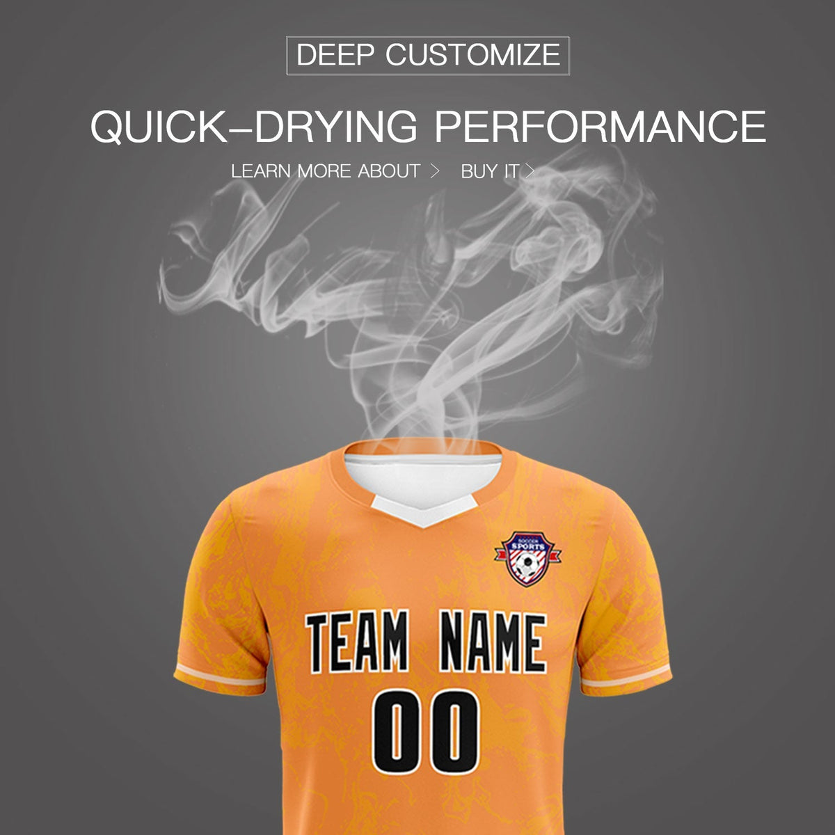 Custom Texas Orange Classic Graffiti Pattern Sportswear Football Kit Jersey