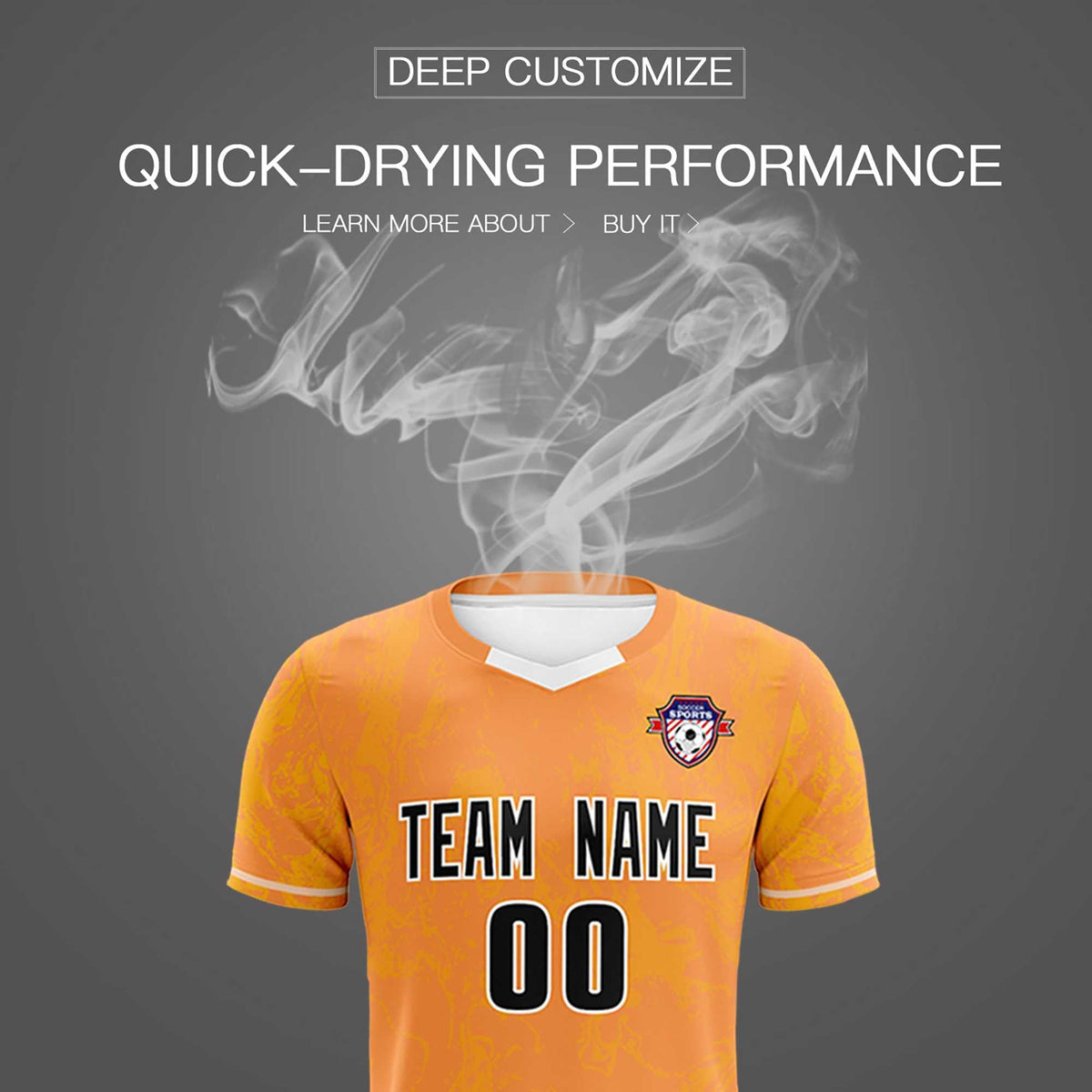 Custom Texas Orange Classic Graffiti Pattern Sportswear Football Kit Jersey