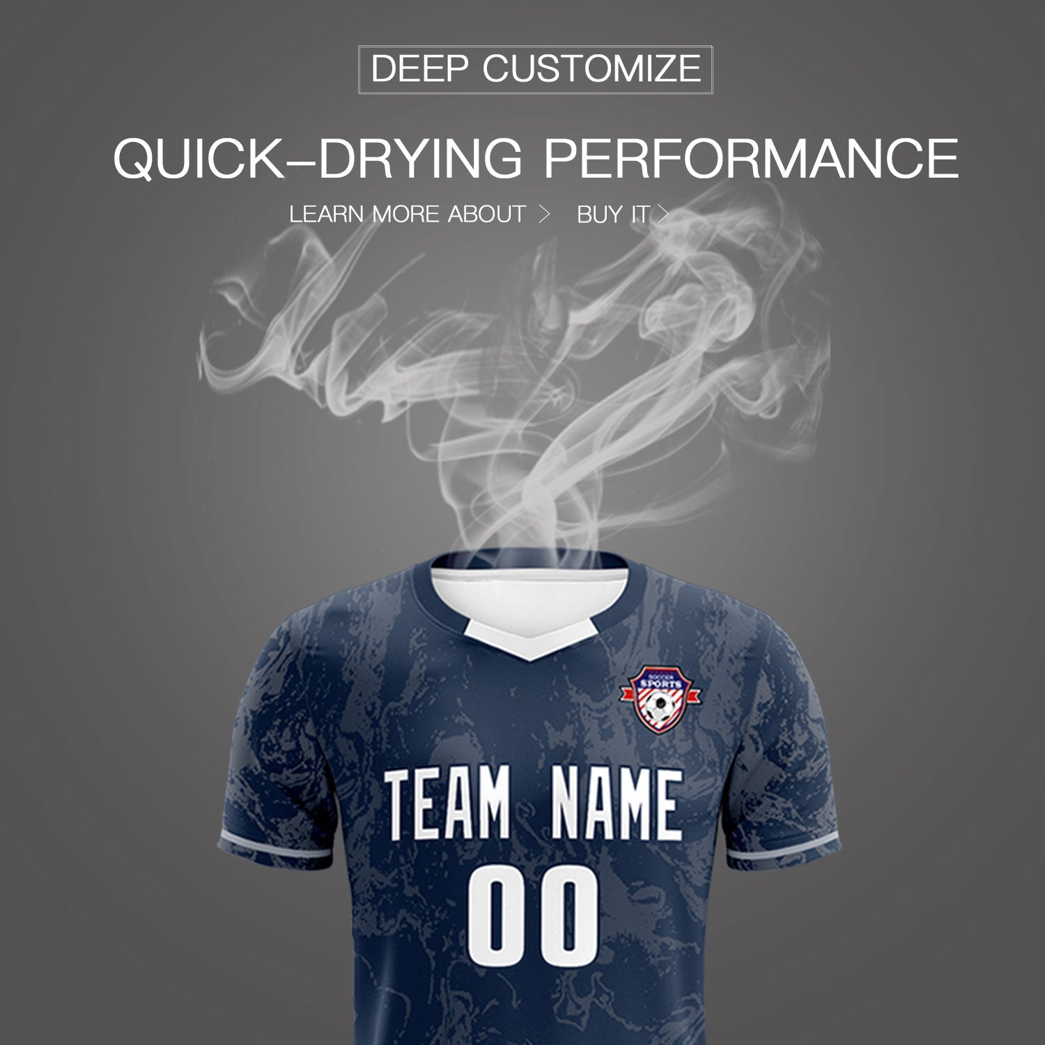 Custom Navy Classic Graffiti Pattern Sportswear Football Kit Jersey