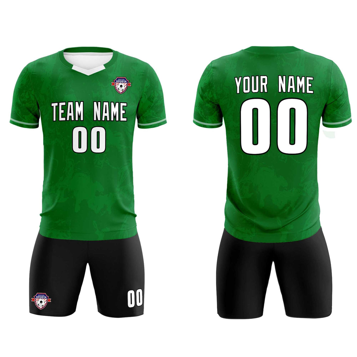 Custom Kelly Green Classic Graffiti Pattern Sportswear Football Kit Jersey