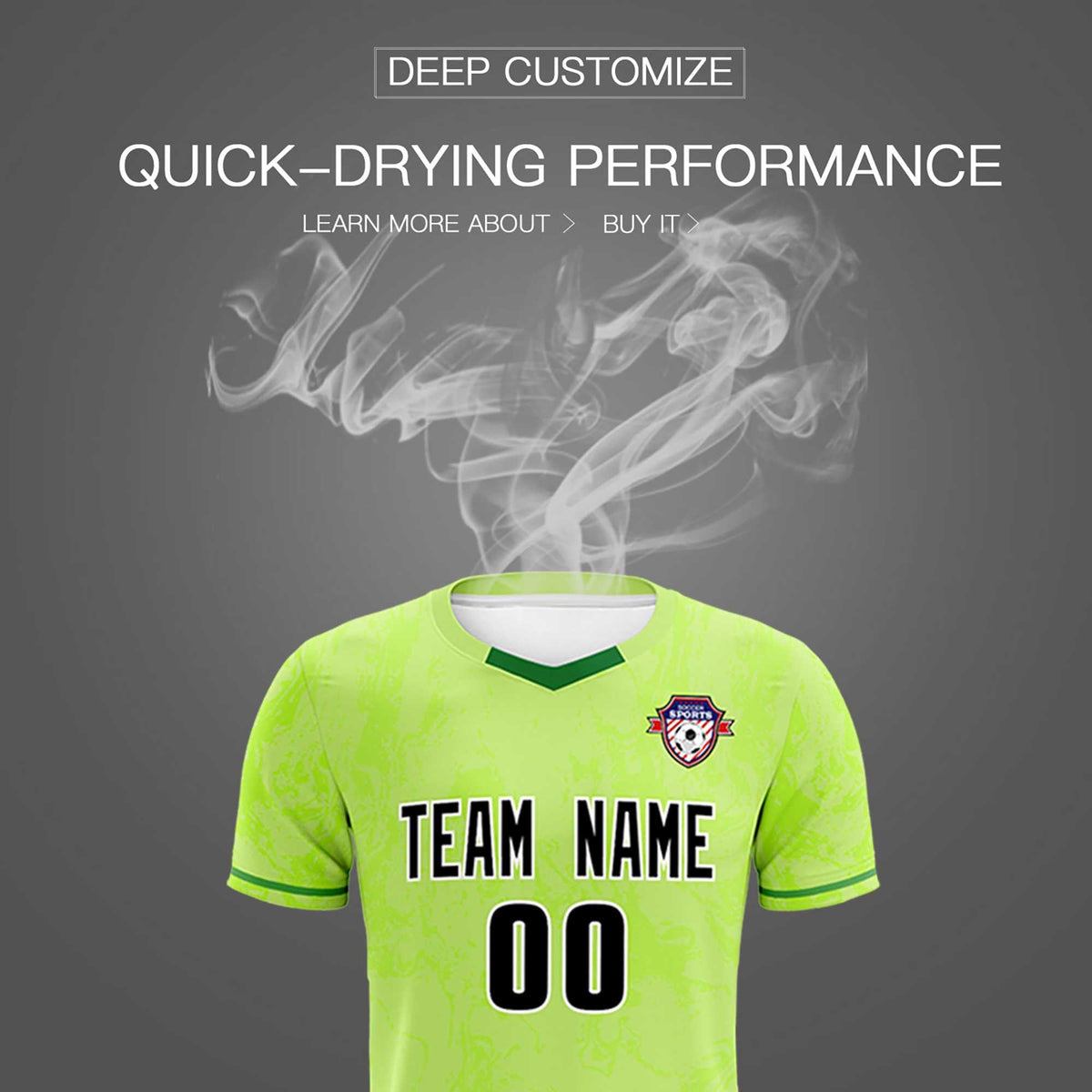 Custom Green Classic Graffiti Pattern Sportswear Football Kit Jersey