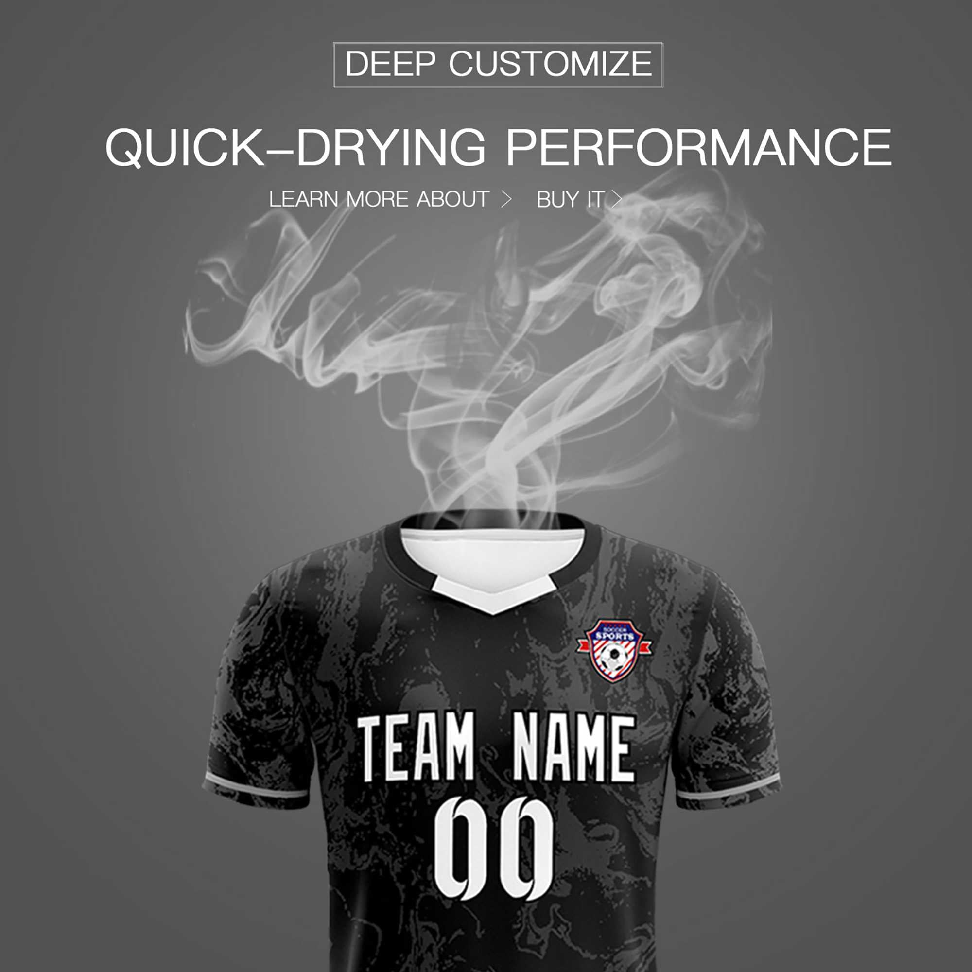 Custom Black Classic Graffiti Pattern Sportswear Football Kit Jersey