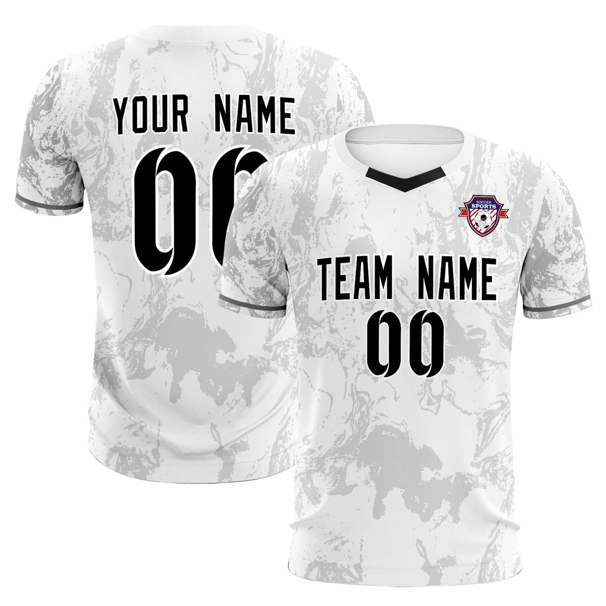 Custom White Classic Graffiti Pattern Sportswear Football Kit Jersey