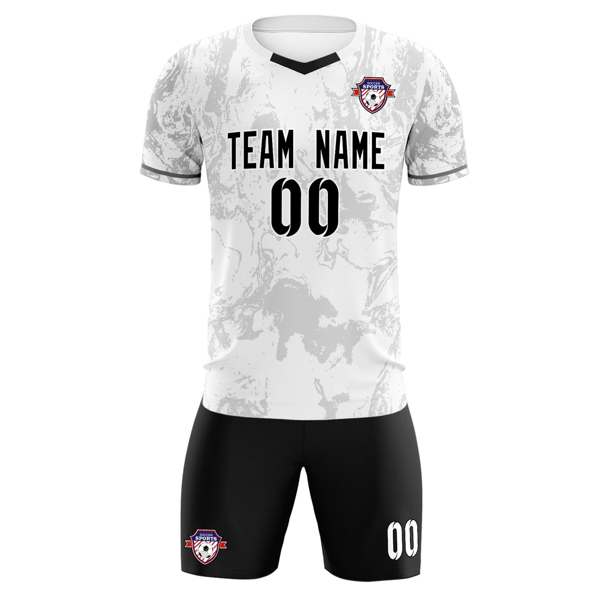Custom White Classic Graffiti Pattern Sportswear Football Kit Jersey