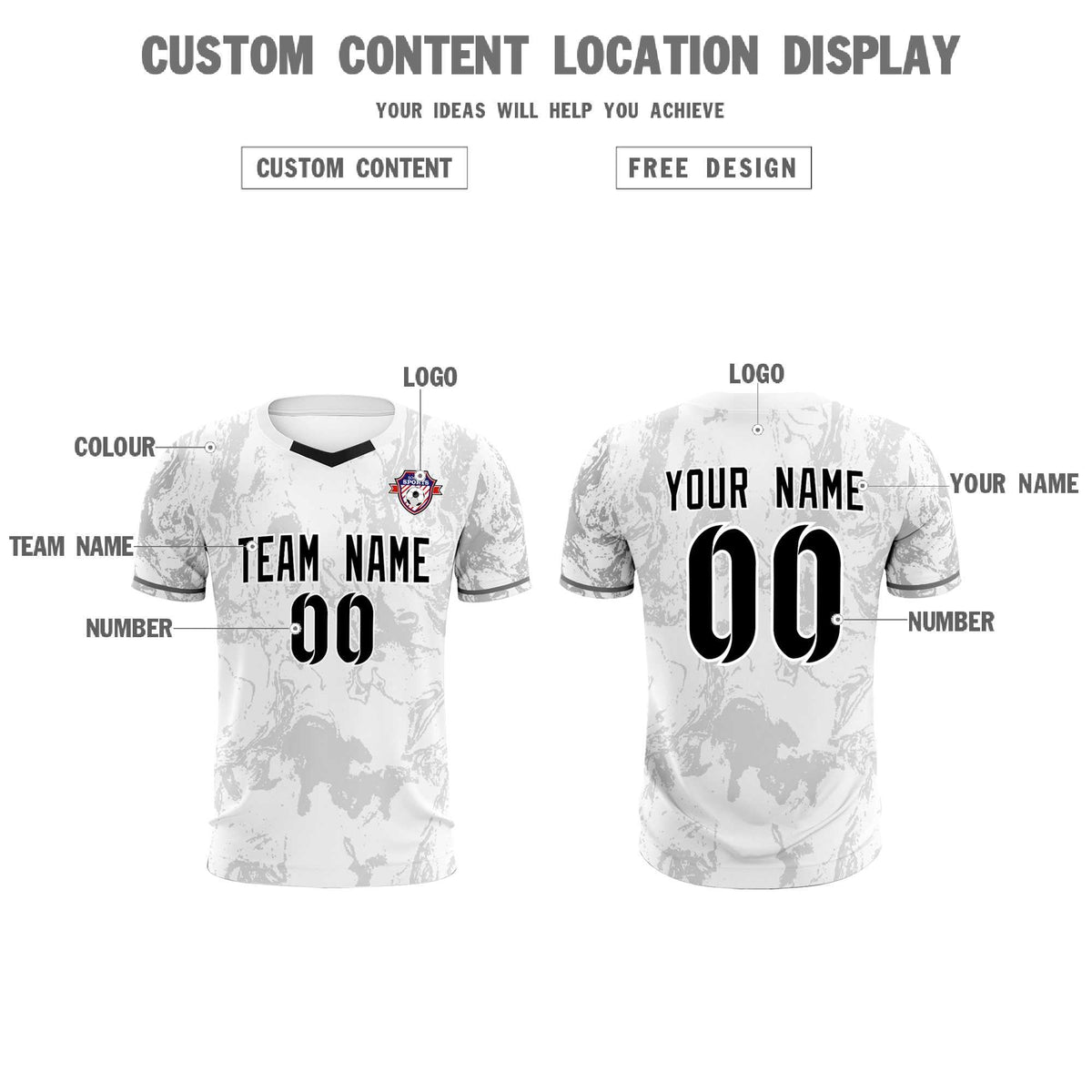 Custom White Classic Graffiti Pattern Sportswear Football Kit Jersey