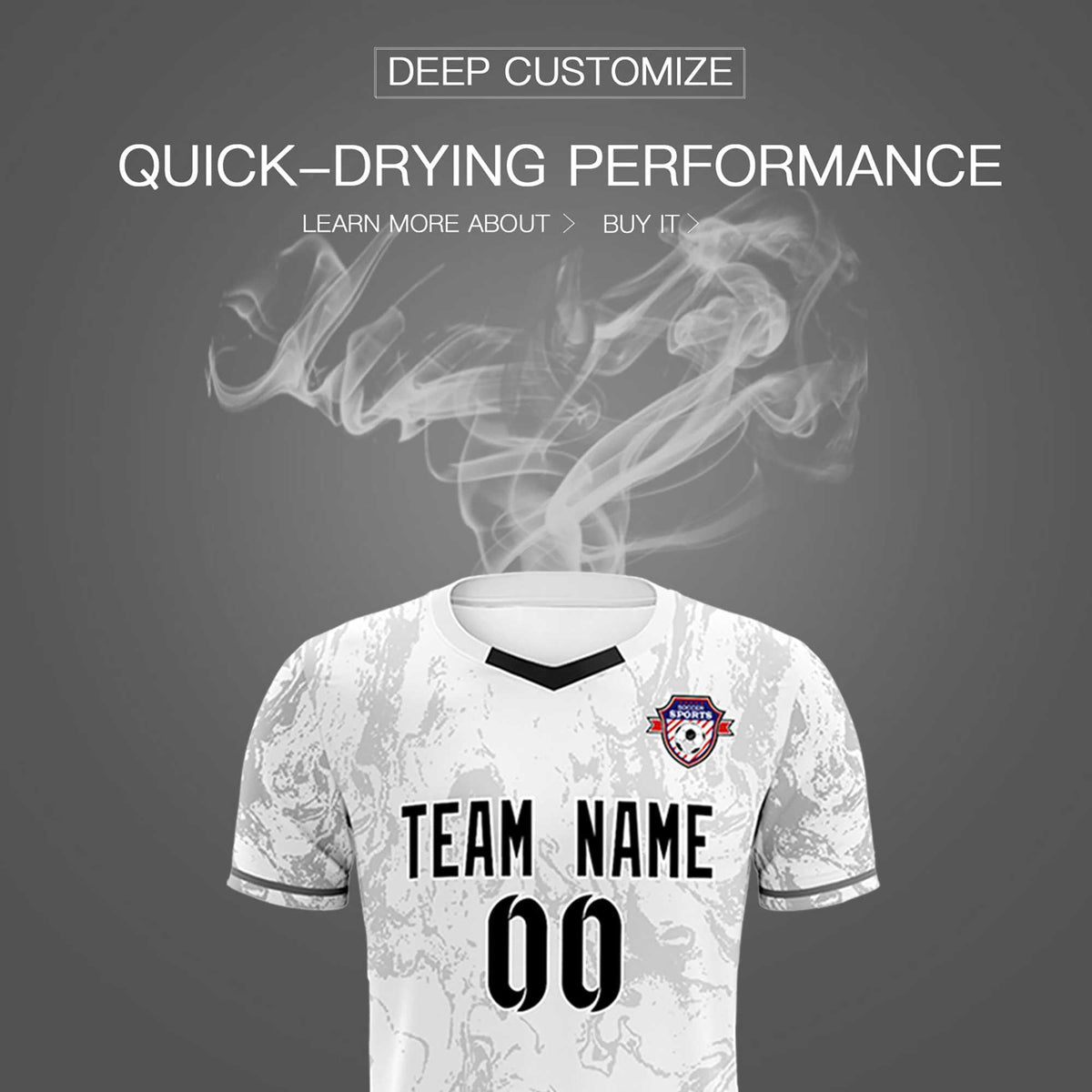 Custom White Classic Graffiti Pattern Sportswear Football Kit Jersey