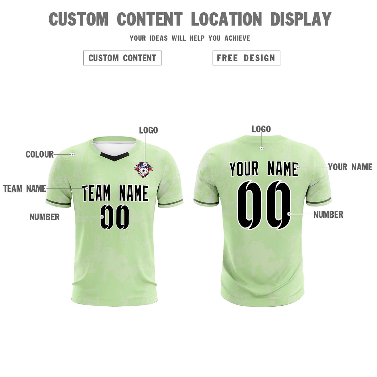 Custom Green Classic Graffiti Pattern Sportswear Football Kit Jersey