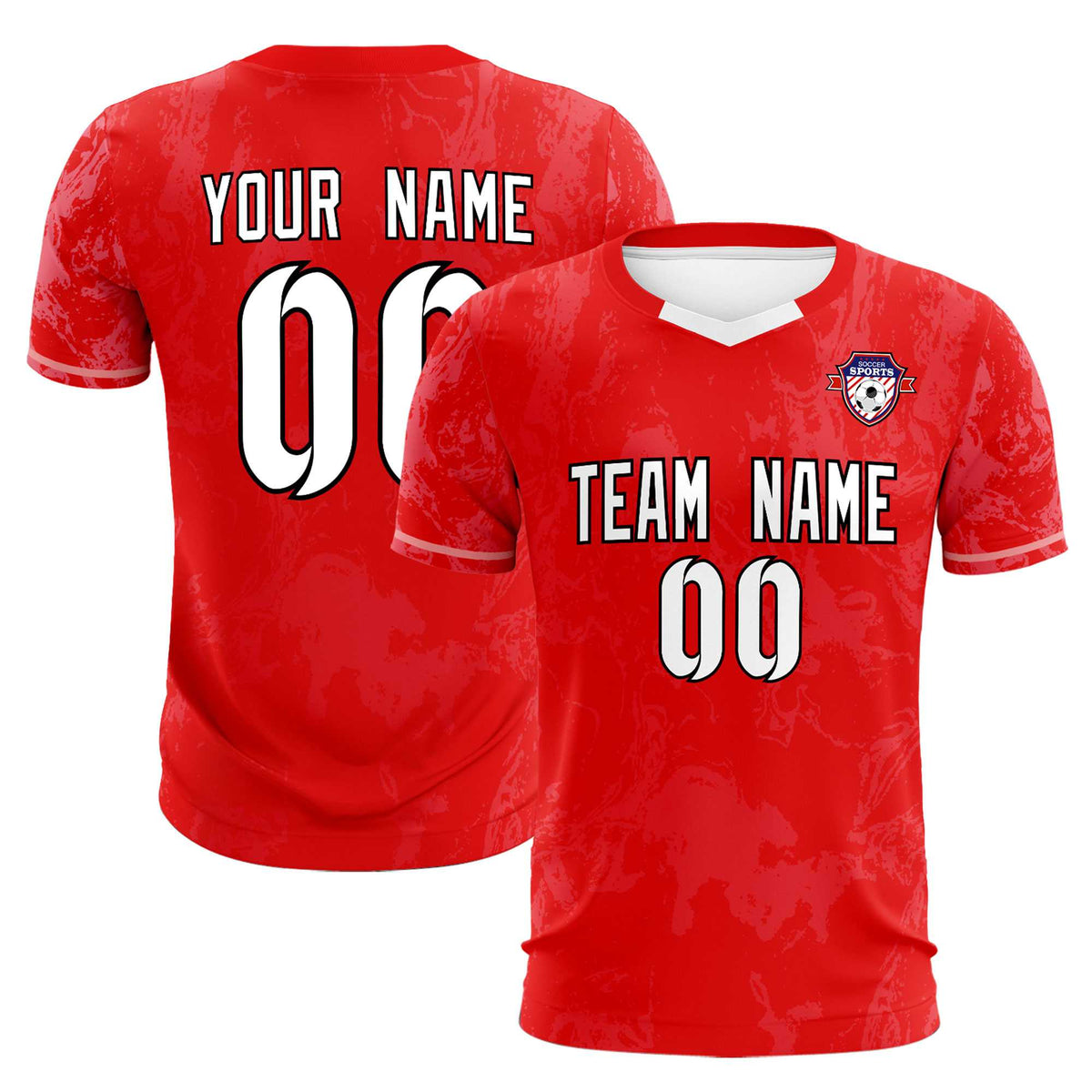 Custom Red Classic Graffiti Pattern Sportswear Football Kit Jersey