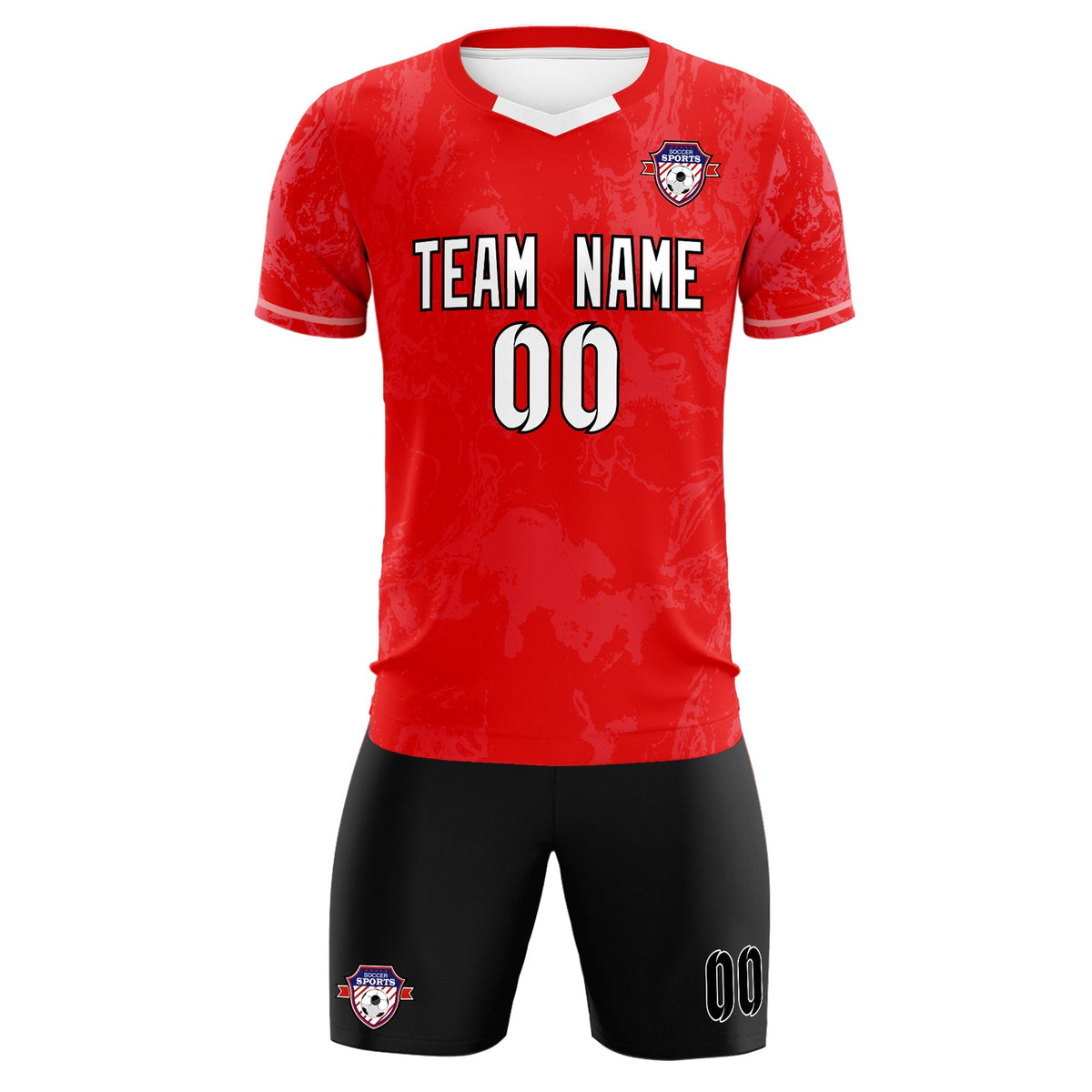 Custom Red Classic Graffiti Pattern Sportswear Football Kit Jersey