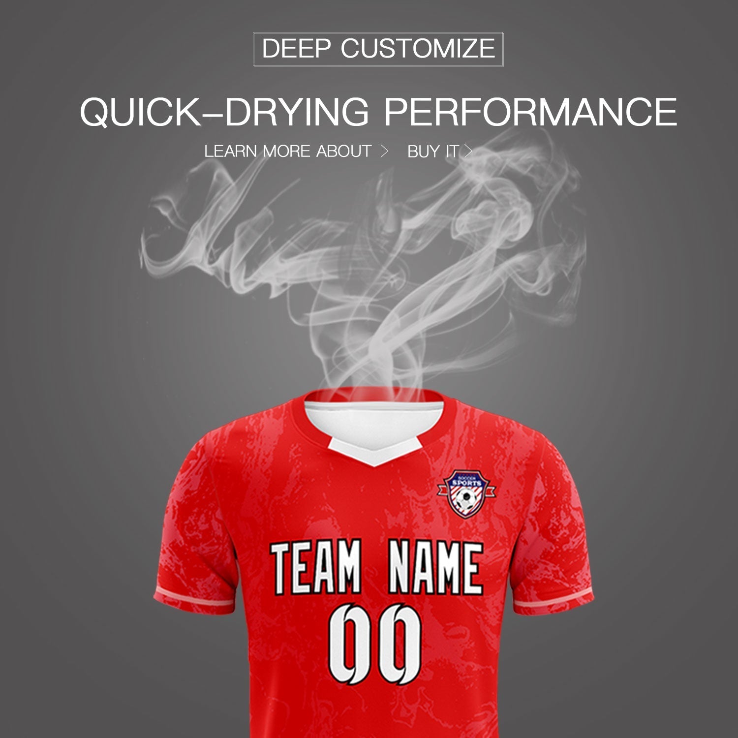 Custom Red Classic Graffiti Pattern Sportswear Football Kit Jersey