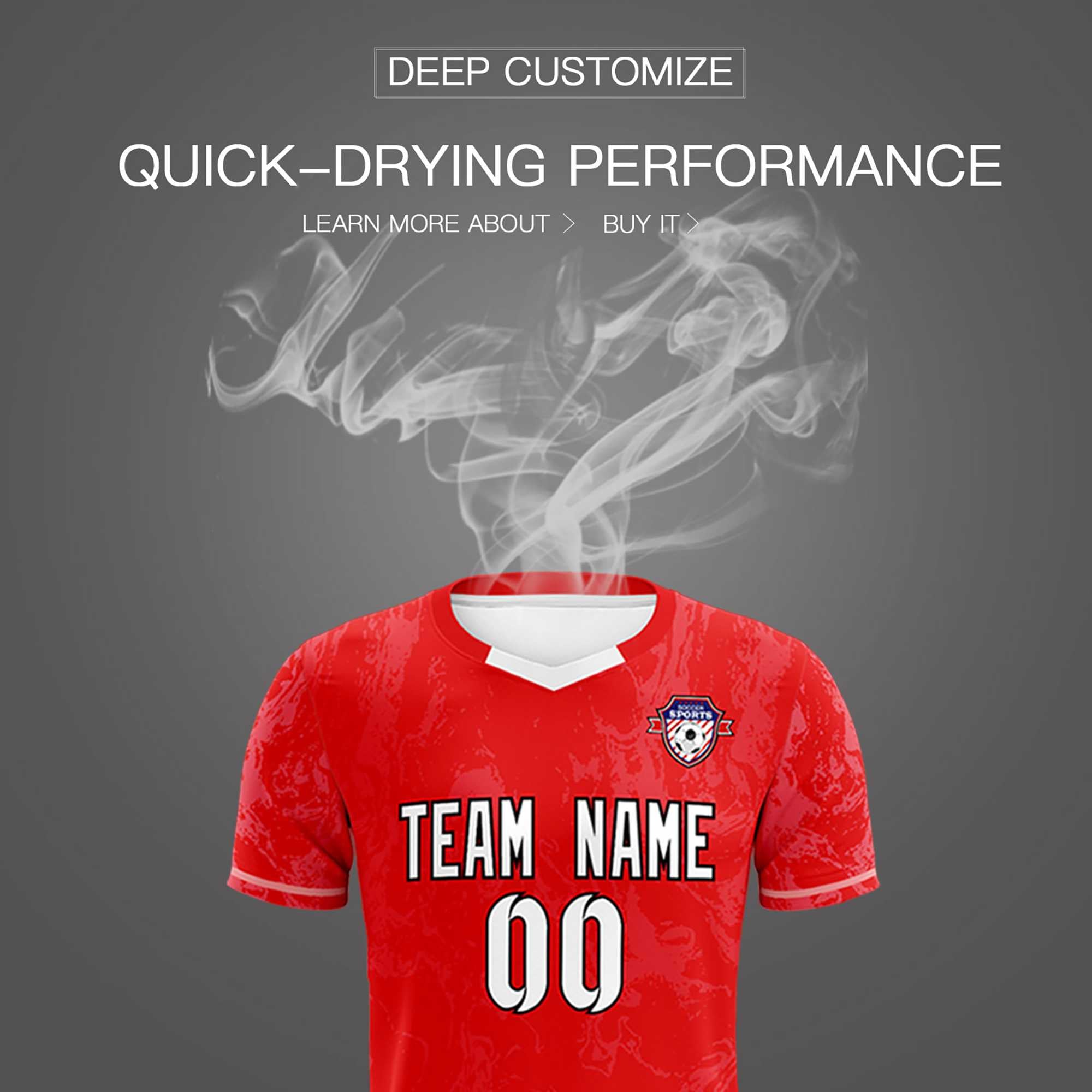 Custom Red Classic Graffiti Pattern Sportswear Football Kit Jersey