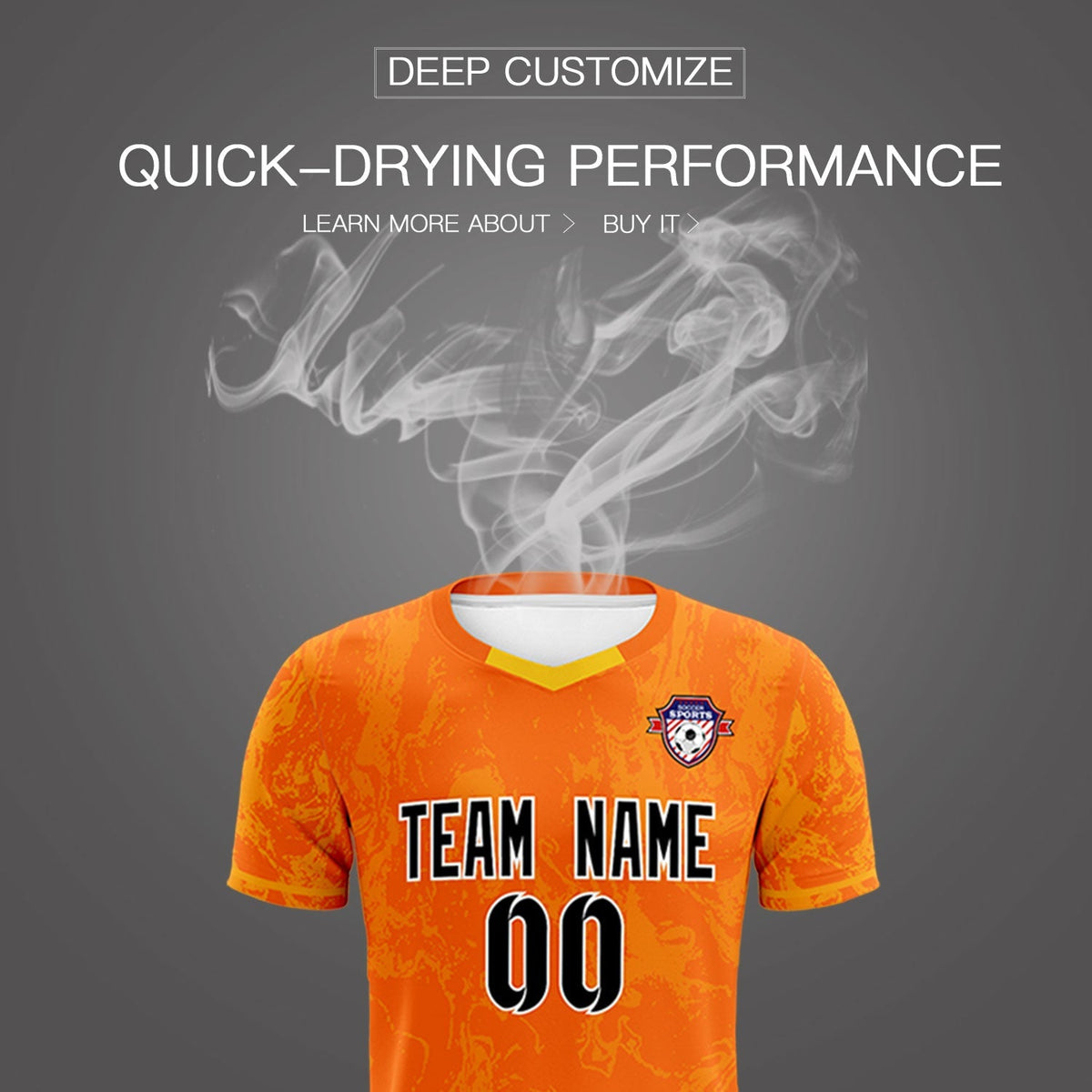Custom Orange Classic Graffiti Pattern Sportswear Football Kit Jersey
