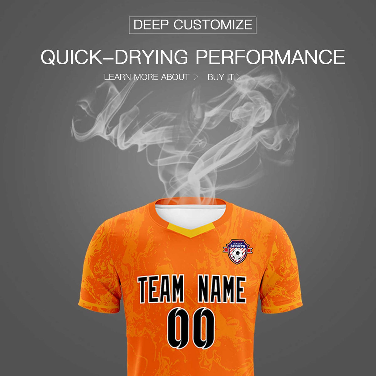 Custom Orange Classic Graffiti Pattern Sportswear Football Kit Jersey