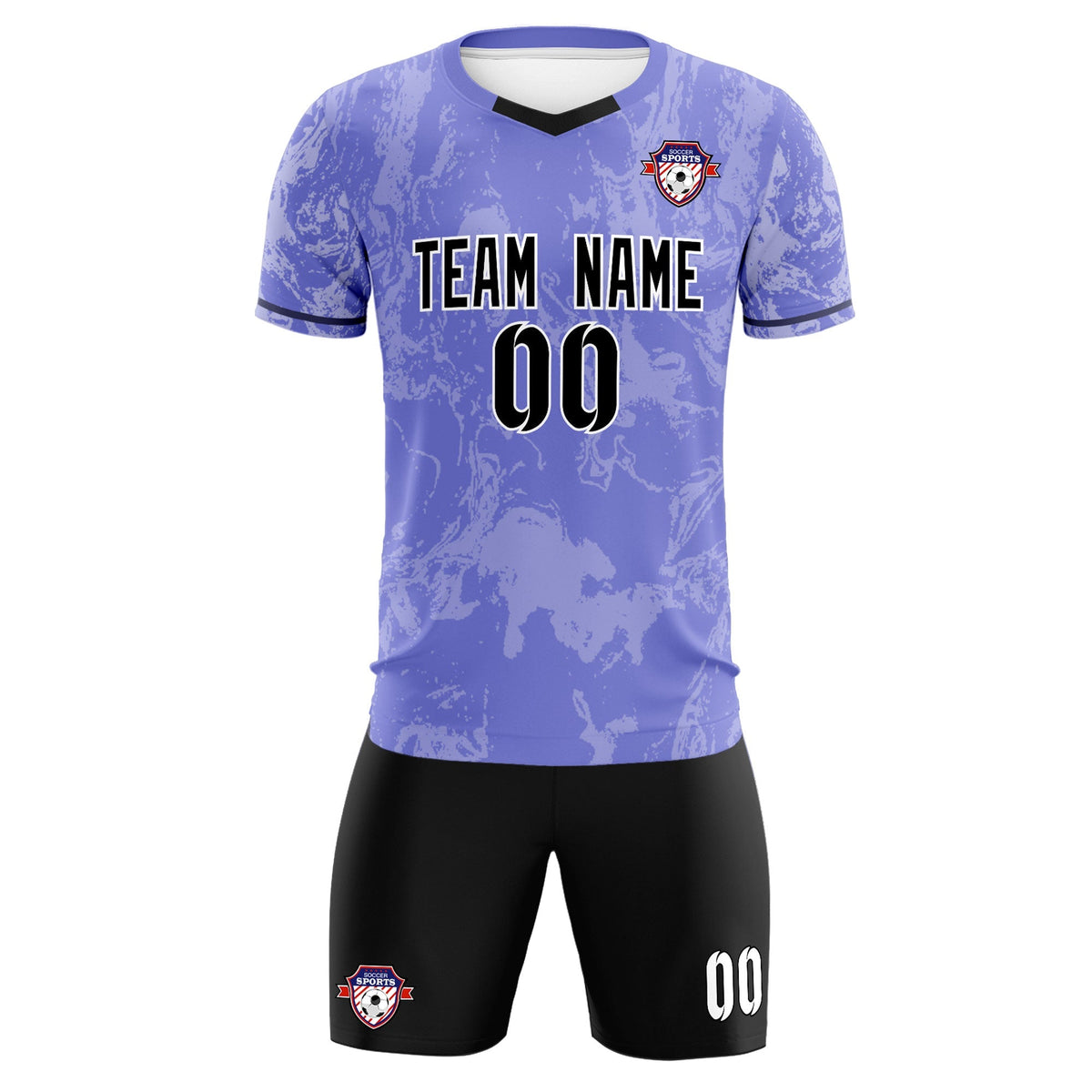 Custom Purple Classic Graffiti Pattern Sportswear Football Kit Jersey