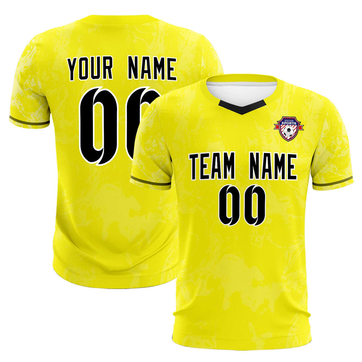 Custom Yellow Classic Graffiti Pattern Sportswear Football Kit Jersey