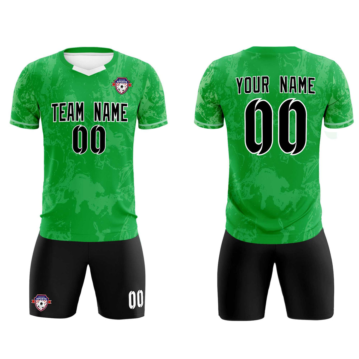 Custom Kelly Green Classic Graffiti Pattern Sportswear Football Kit Jersey