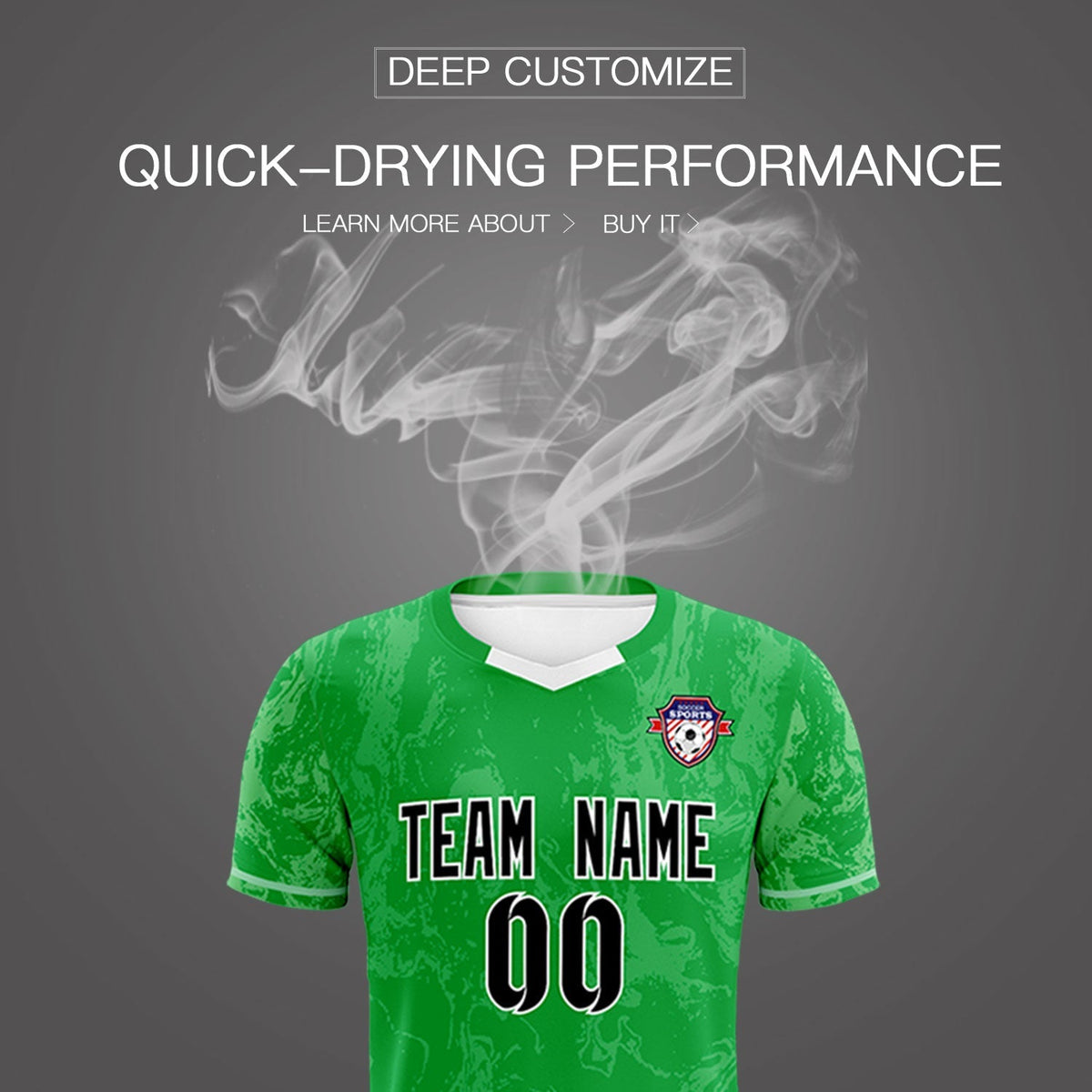 Custom Kelly Green Classic Graffiti Pattern Sportswear Football Kit Jersey