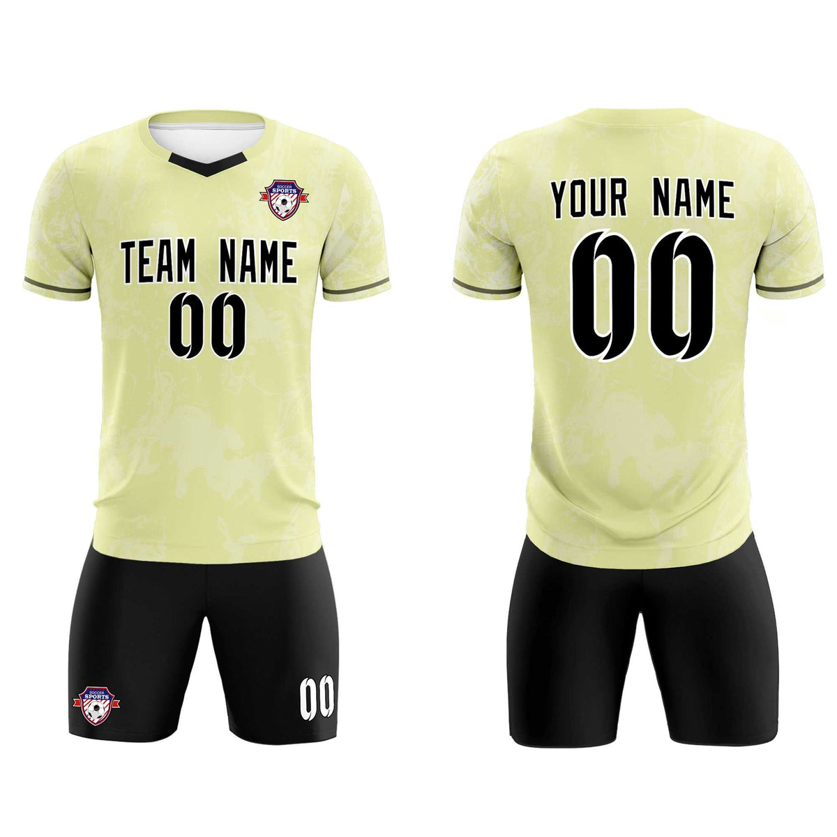 Custom Cream Classic Graffiti Pattern Sportswear Football Kit Jersey