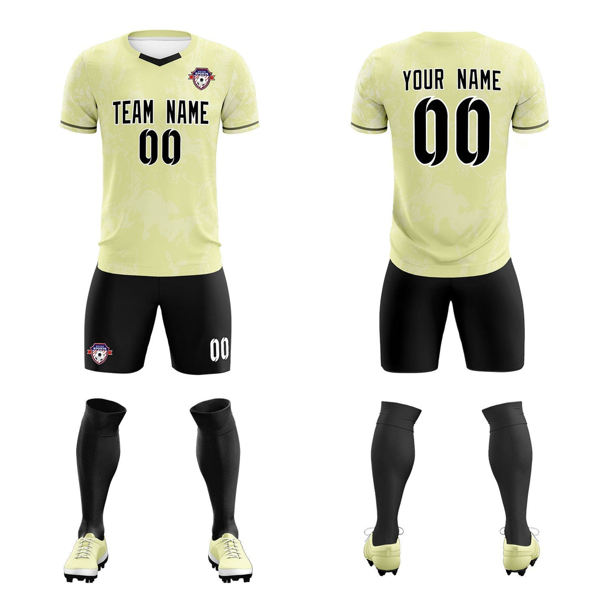 Custom Cream Classic Graffiti Pattern Sportswear Football Kit Jersey