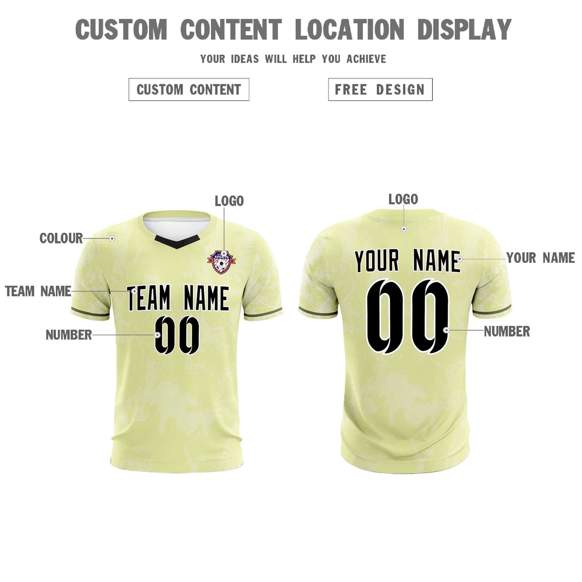 Custom Cream Classic Graffiti Pattern Sportswear Football Kit Jersey