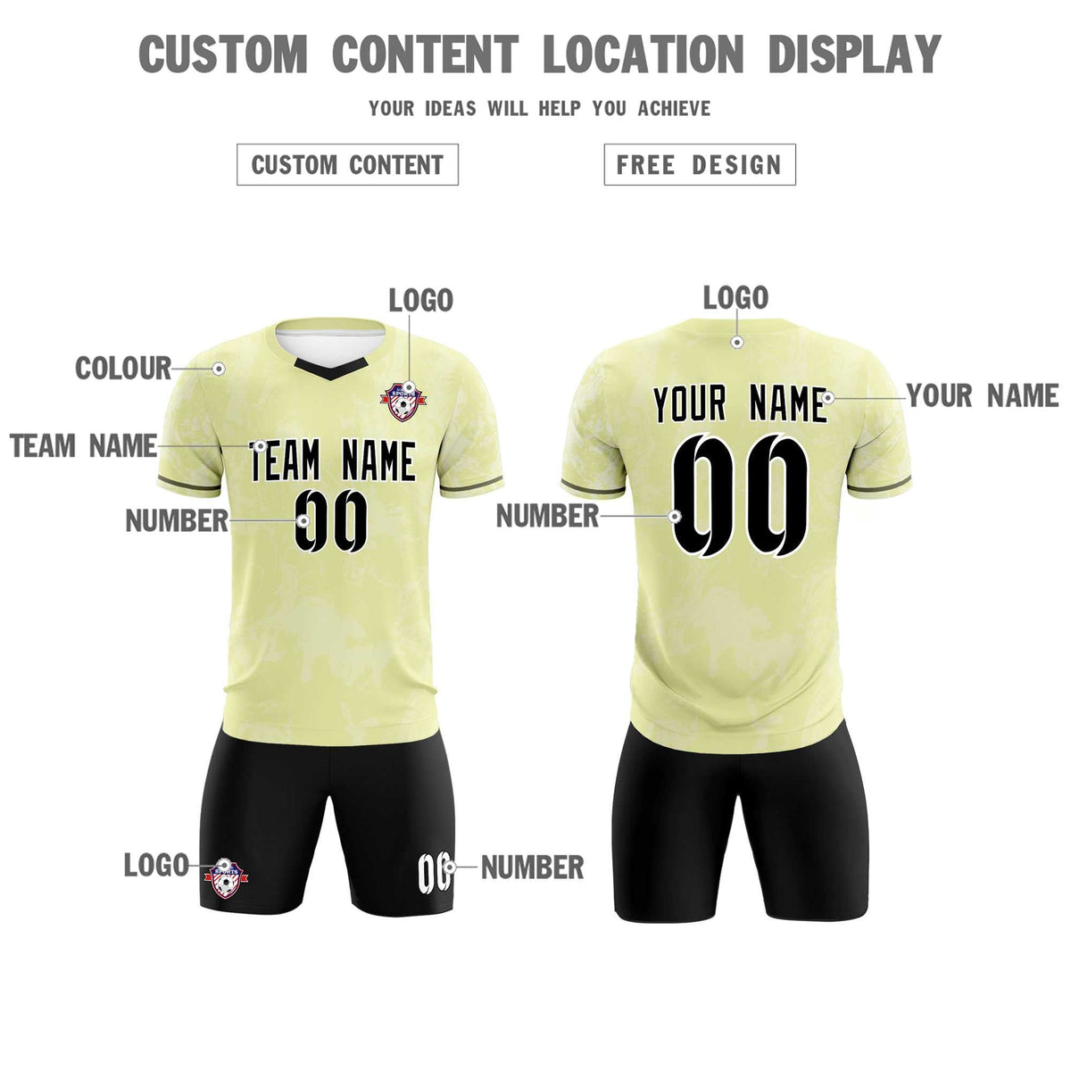 Custom Cream Classic Graffiti Pattern Sportswear Football Kit Jersey