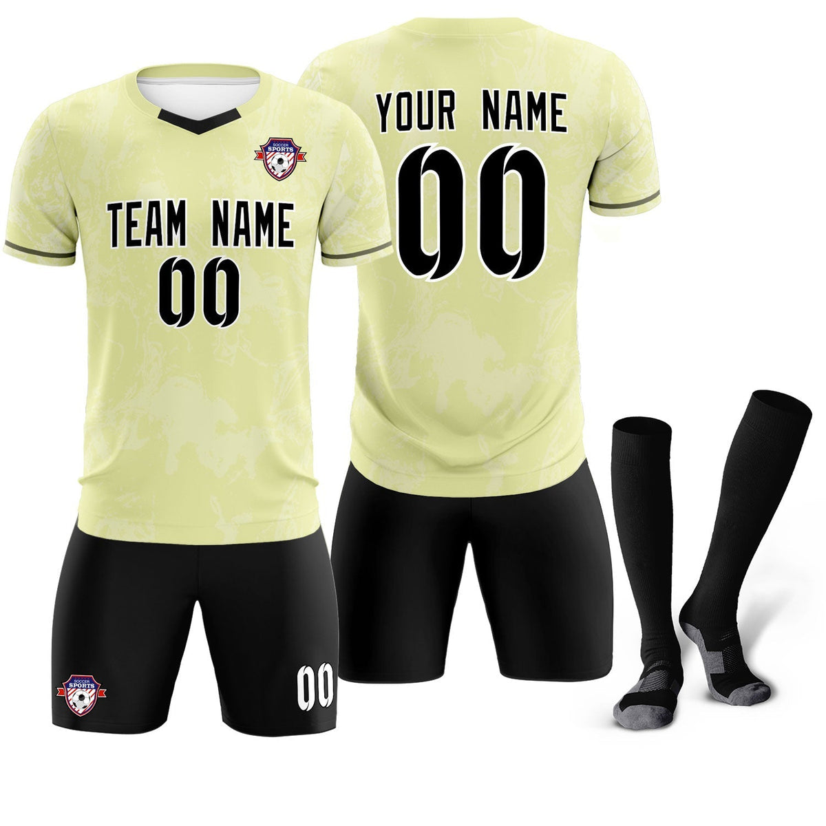 Custom Cream Classic Graffiti Pattern Sportswear Football Kit Jersey