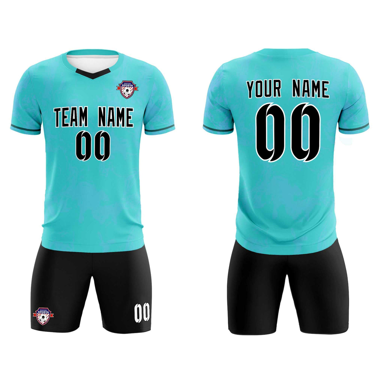 Custom Sky Blue Classic Graffiti Pattern Sportswear Football Kit Jersey