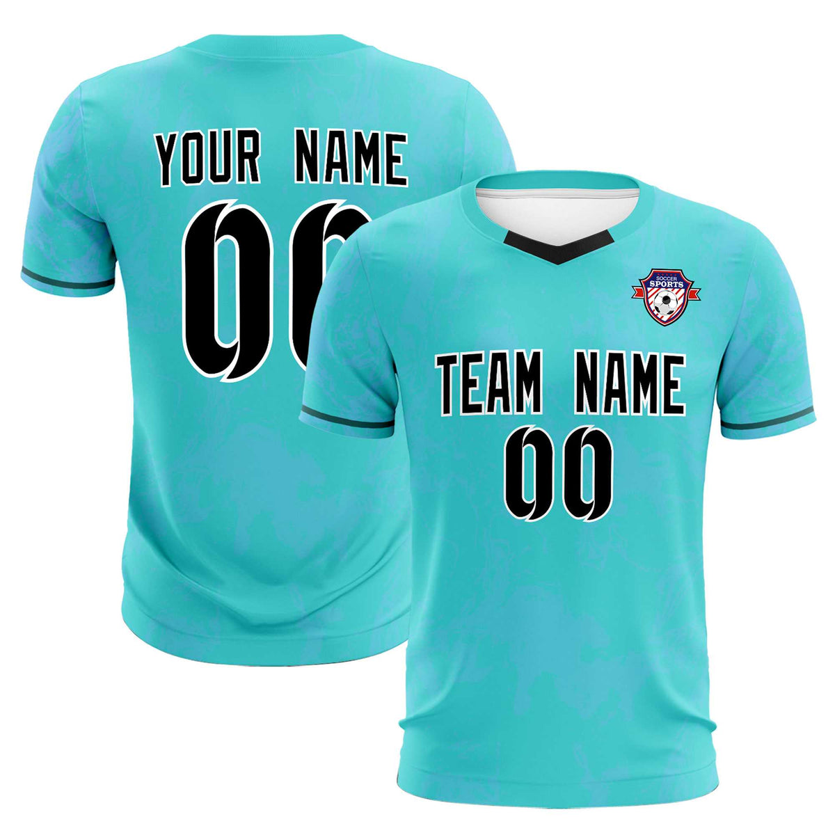 Custom Sky Blue Classic Graffiti Pattern Sportswear Football Kit Jersey