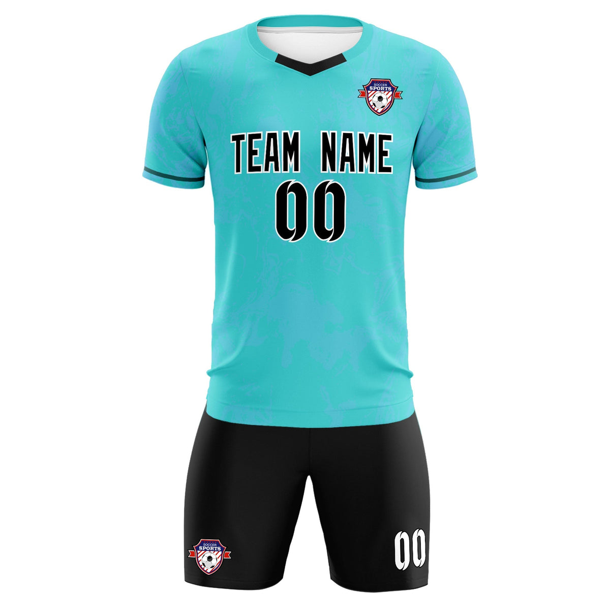 Custom Sky Blue Classic Graffiti Pattern Sportswear Football Kit Jersey