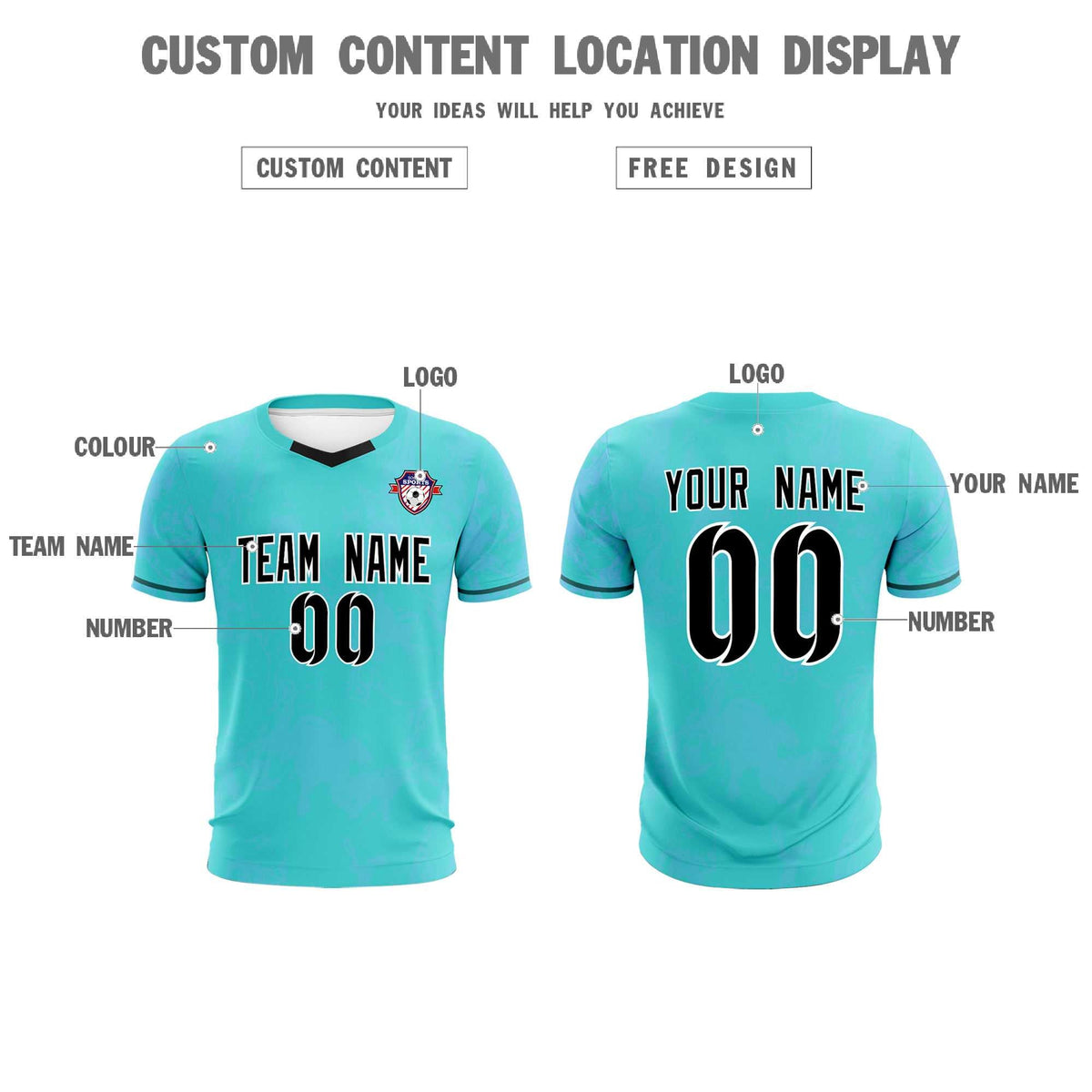 Custom Sky Blue Classic Graffiti Pattern Sportswear Football Kit Jersey