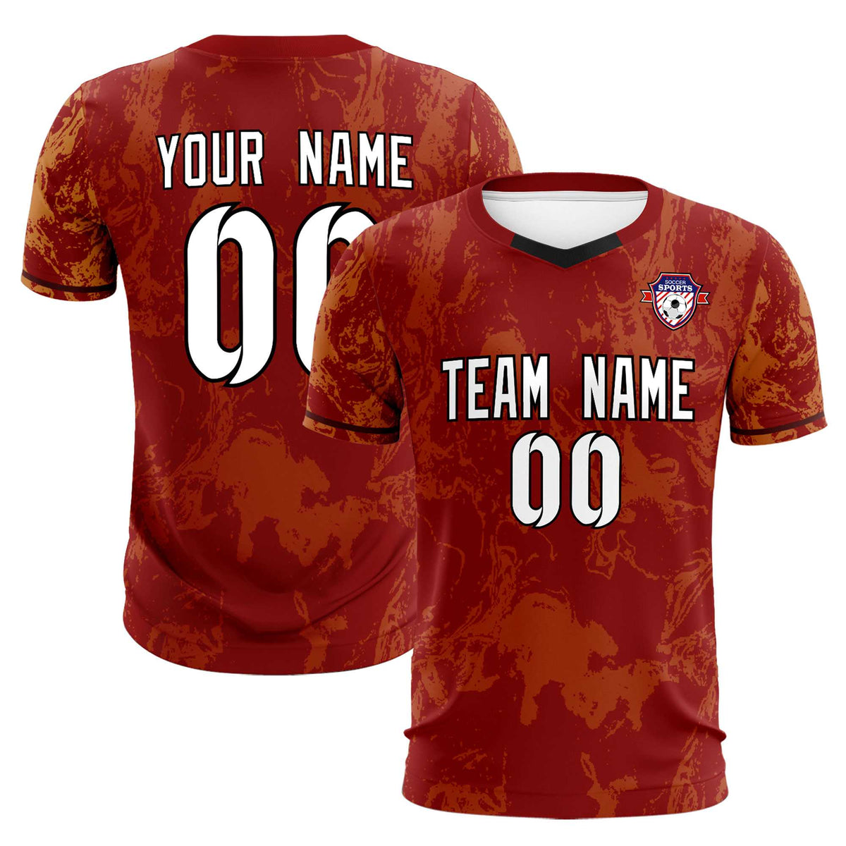 Custom Crimson Classic Graffiti Pattern Sportswear Football Kit Jersey