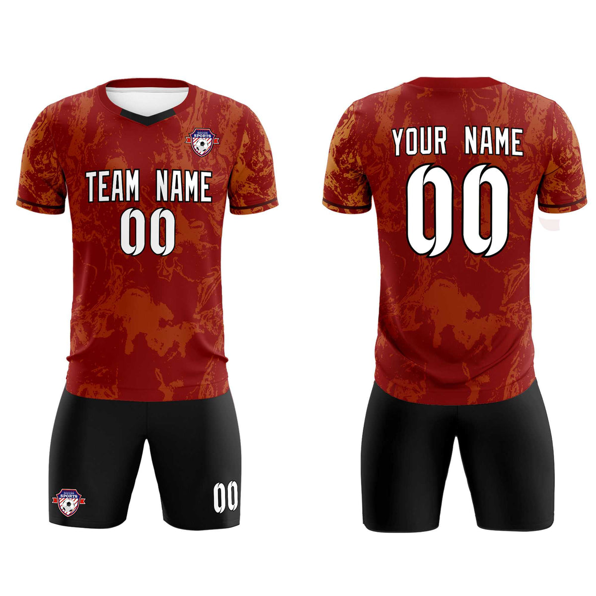 Custom Crimson Classic Graffiti Pattern Sportswear Football Kit Jersey