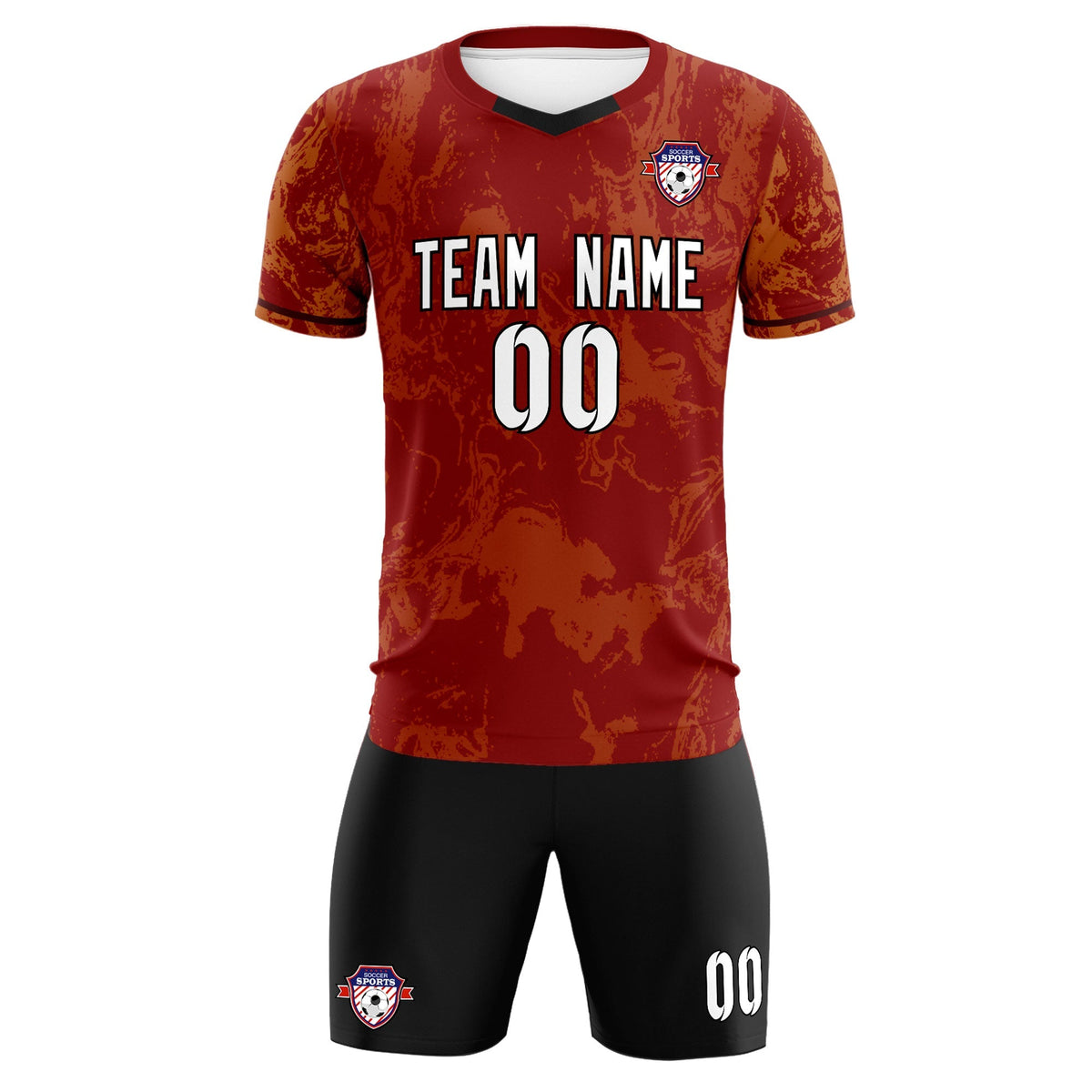 Custom Crimson Classic Graffiti Pattern Sportswear Football Kit Jersey