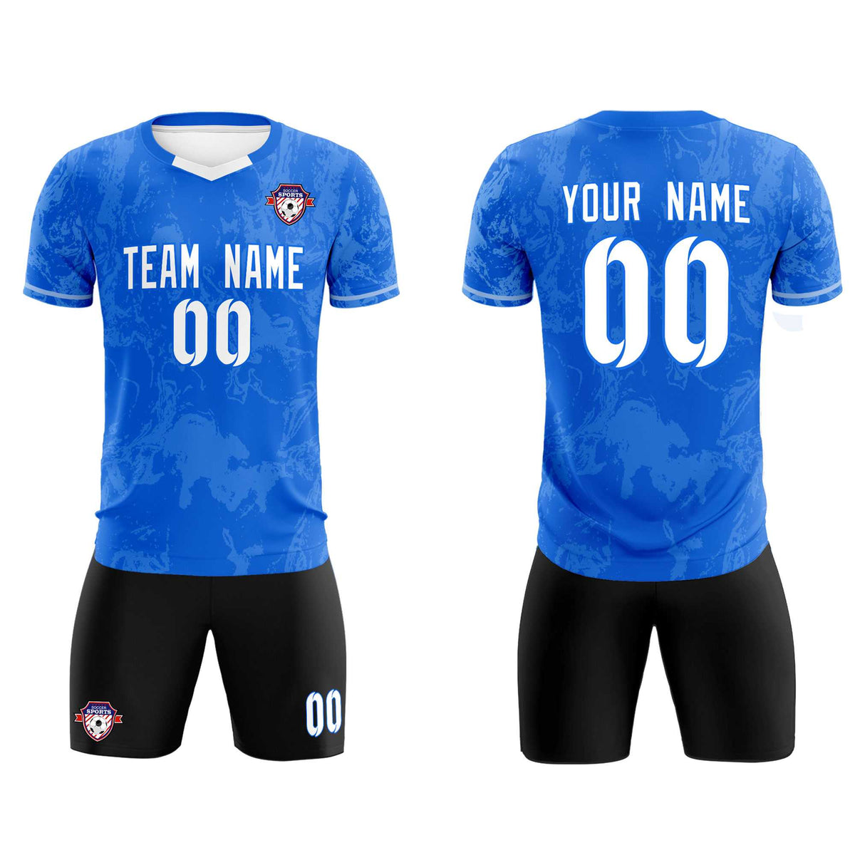 Custom Royal Classic Graffiti Pattern Sportswear Football Kit Jersey