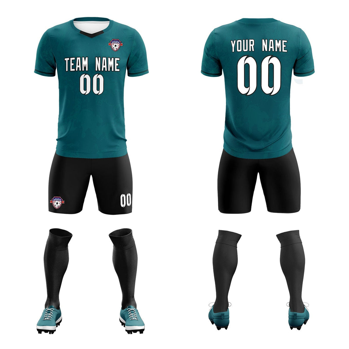 Custom Midnight Green Classic Graffiti Pattern Sportswear Football Kit Jersey