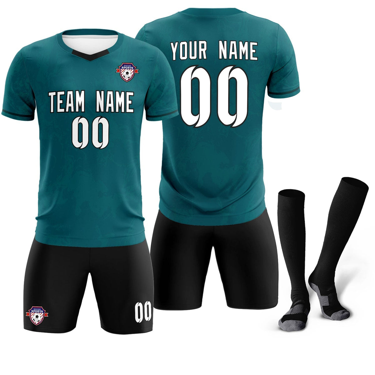 Custom Midnight Green Classic Graffiti Pattern Sportswear Football Kit Jersey