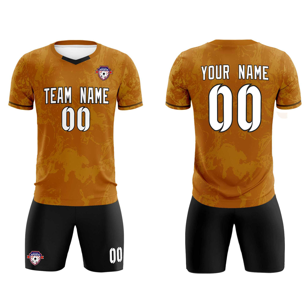 Custom Khaki Classic Graffiti Pattern Sportswear Football Kit Jersey