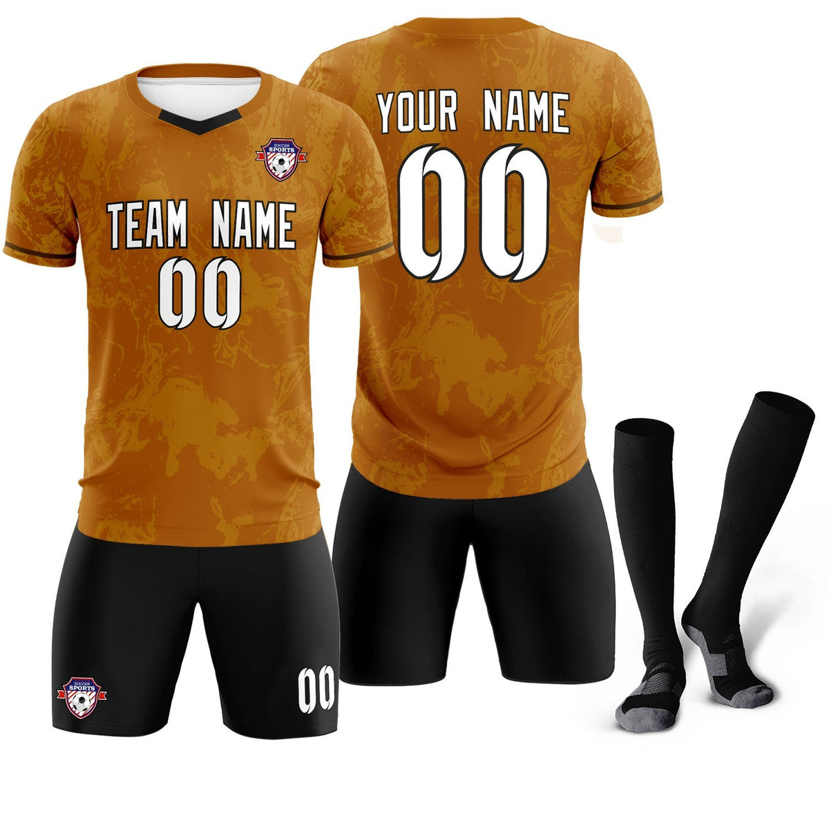 Custom Khaki Classic Graffiti Pattern Sportswear Football Kit Jersey