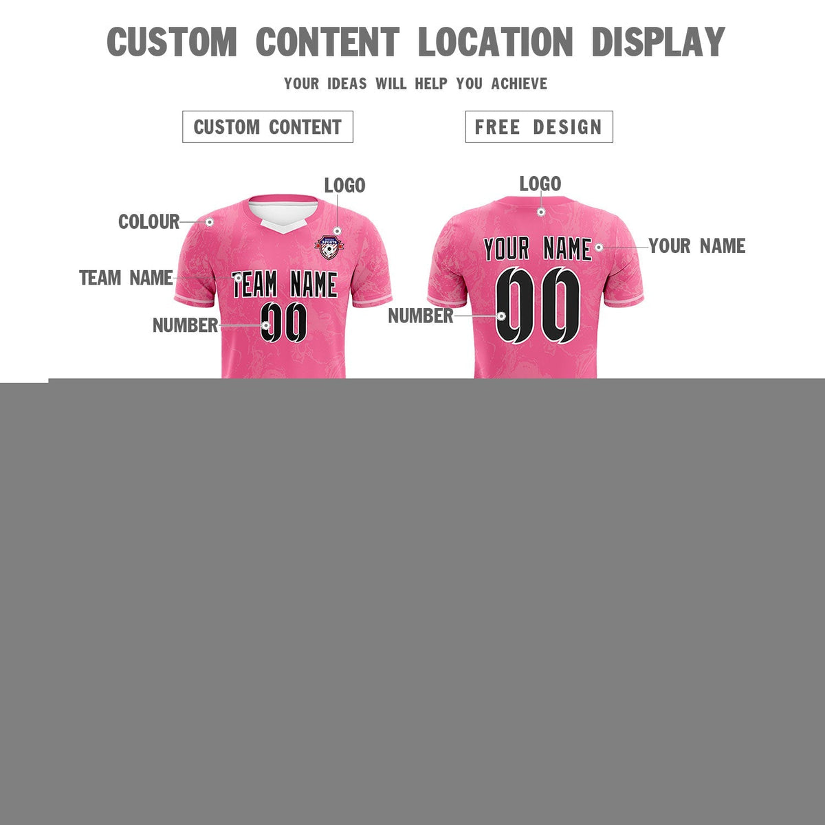 Custom Pink Classic Graffiti Pattern Sportswear Football Kit Jersey