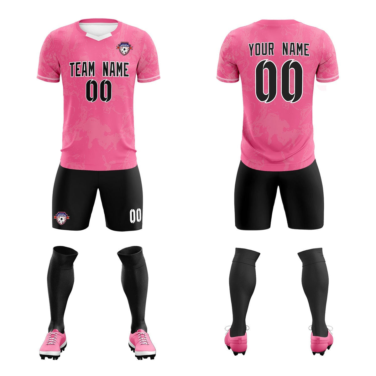 Custom Pink Classic Graffiti Pattern Sportswear Football Kit Jersey