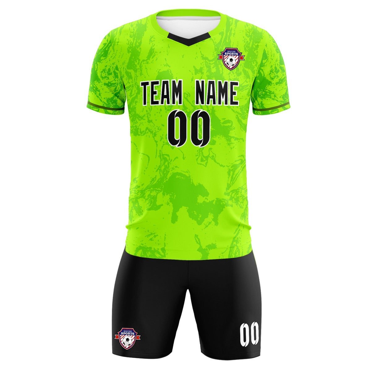 Custom Kelly Green Classic Graffiti Pattern Sportswear Football Kit Jersey