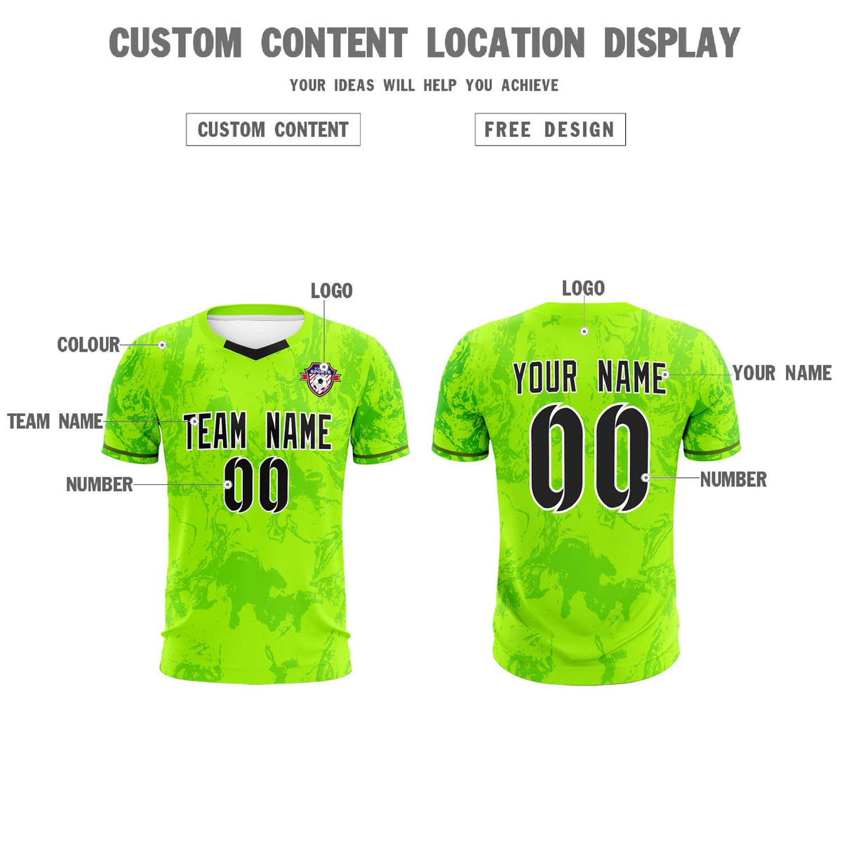 Custom Kelly Green Classic Graffiti Pattern Sportswear Football Kit Jersey